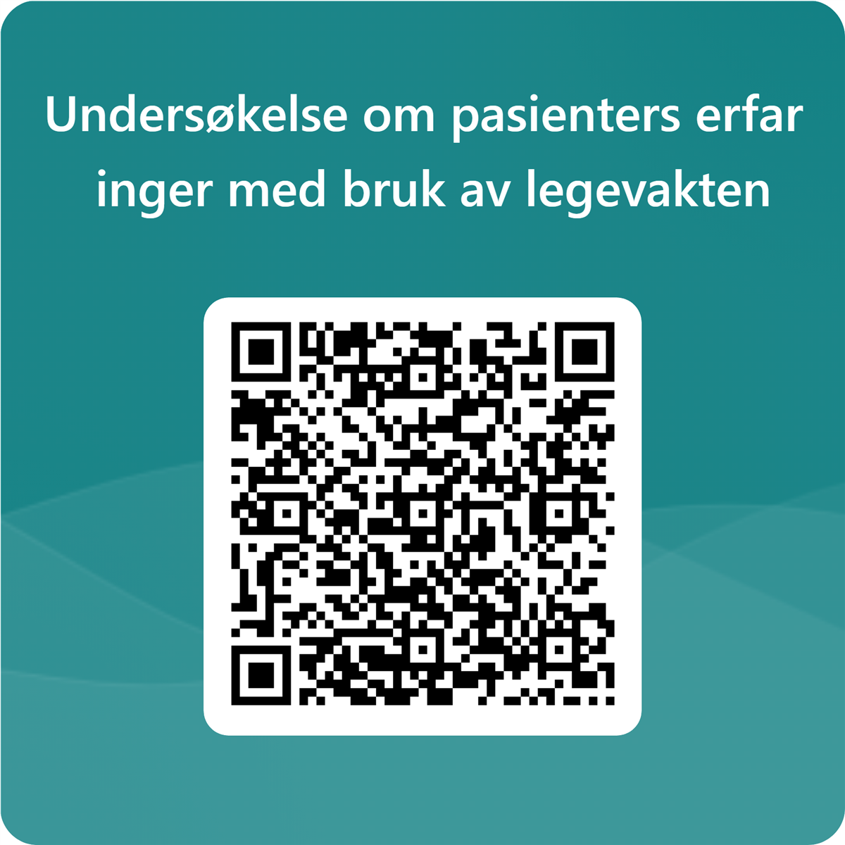 QR kode undersøkelse om pasienters erfaringer med bruk av legevakten. Illustrasjon - Klikk for stort bilde